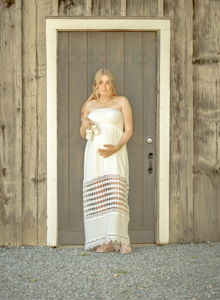 Portrait of a pregnant mom at Morningstar Mill, one of the best locations in Niagara for maternity photos.