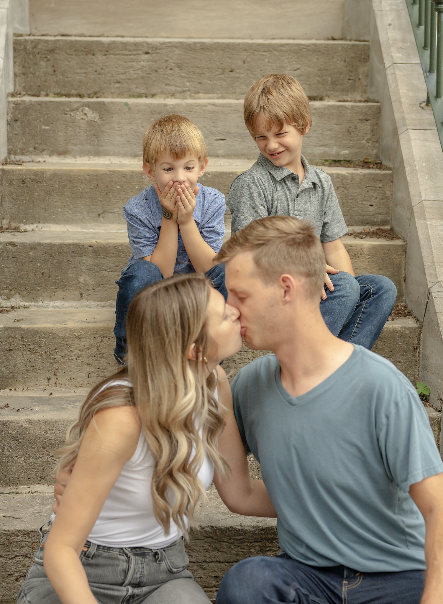Candid urban family photo session with Michelle DenBak Photography in downtown St.Catharines.
