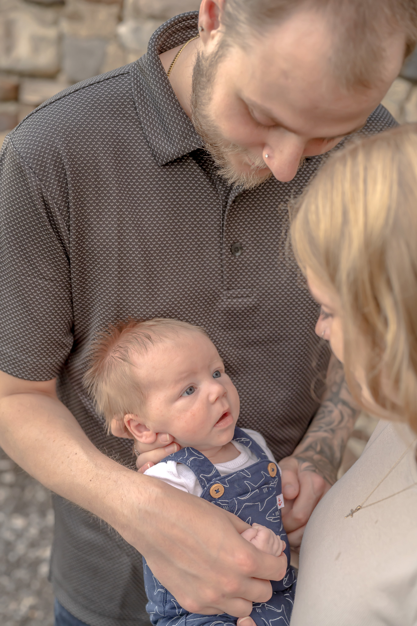 Newborn family session in an outdoor location in Virgil, Ontario.