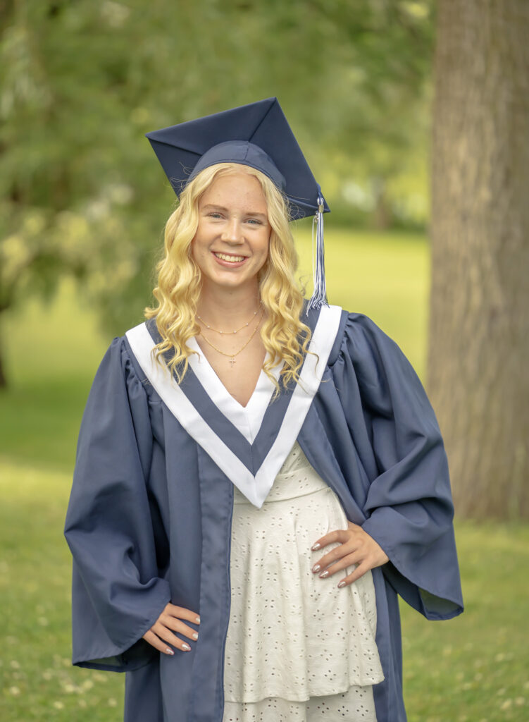 Classic portrait of graduate with soft evening light